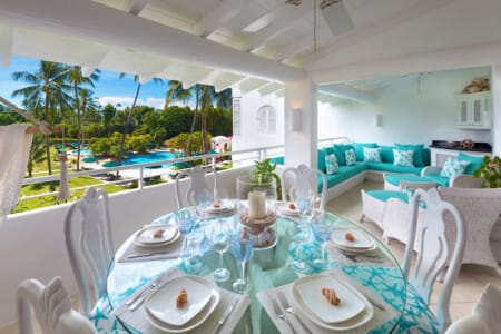 Exterior of spacious two-bedroom beachfront apartment